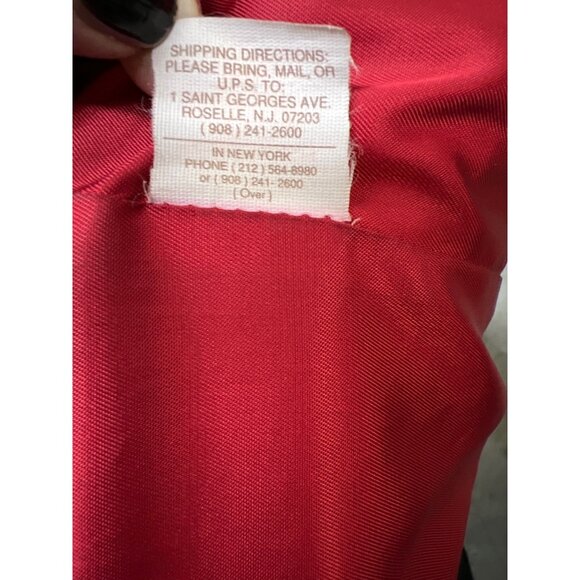 Vintage Bruno Ricci Red Leather Long Button-Up Coat With Pockets Womens M Made I - Picture 13 of 13